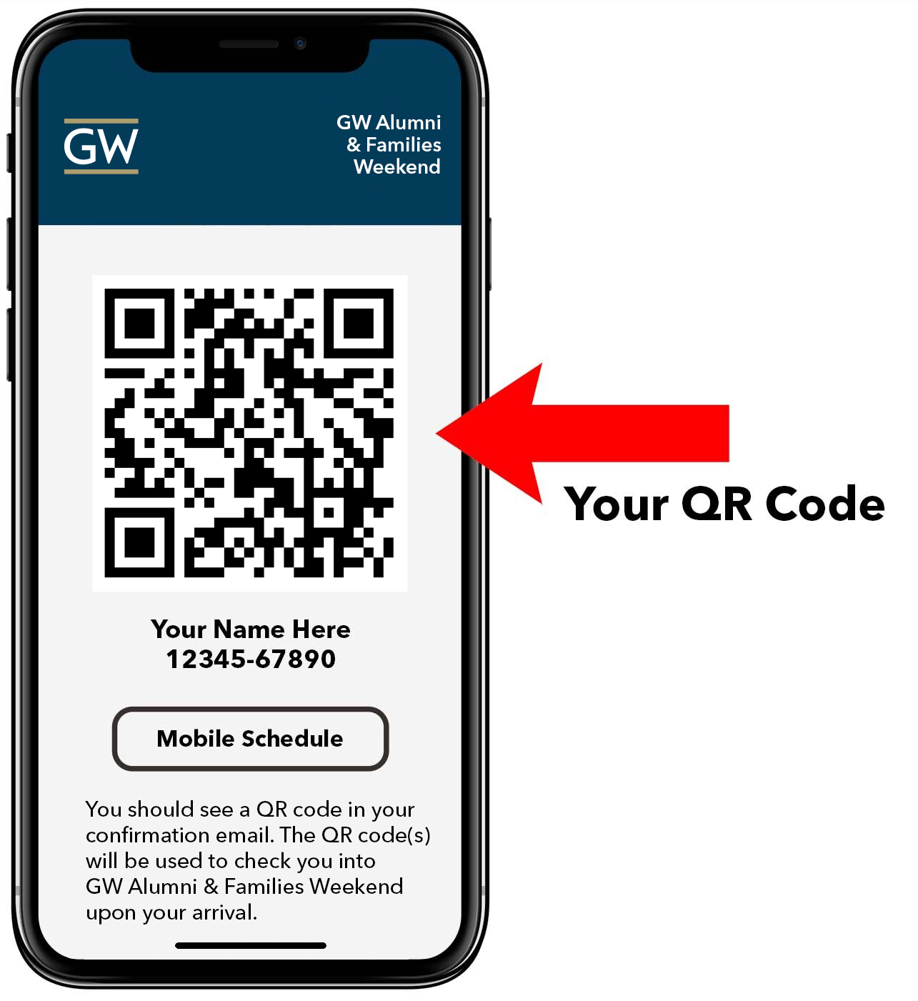 Alumni & Families Weekend QR Code Example